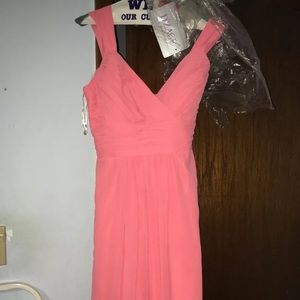 D’Zage pink coral bridesmaid dress